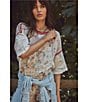 Free People Ziggy Floral Printed Square Neck Sleeveless Denim Shortall