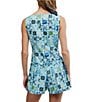 Free People Dune Dancer Printed Boat Neck Sleeveless Drop-Waist Romper