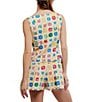 Free People Dune Dancer Printed Boat Neck Sleeveless Drop-Waist Romper