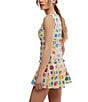 Free People Dune Dancer Printed Boat Neck Sleeveless Drop-Waist Romper