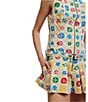 Free People Dune Dancer Printed Boat Neck Sleeveless Drop-Waist Romper