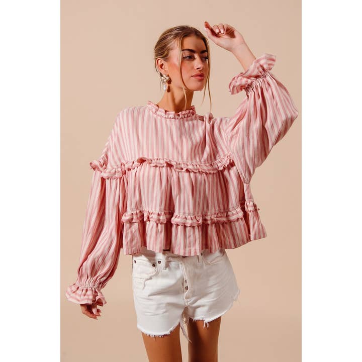 Variegated Stripe Reversible Flowy Boho Top