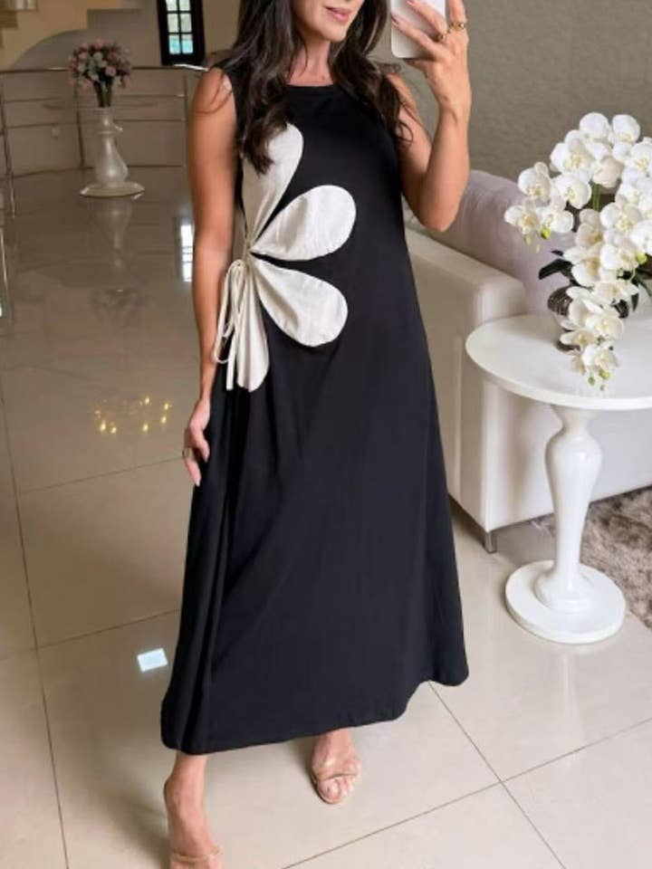 Bold Floral Maxi Shift Dress