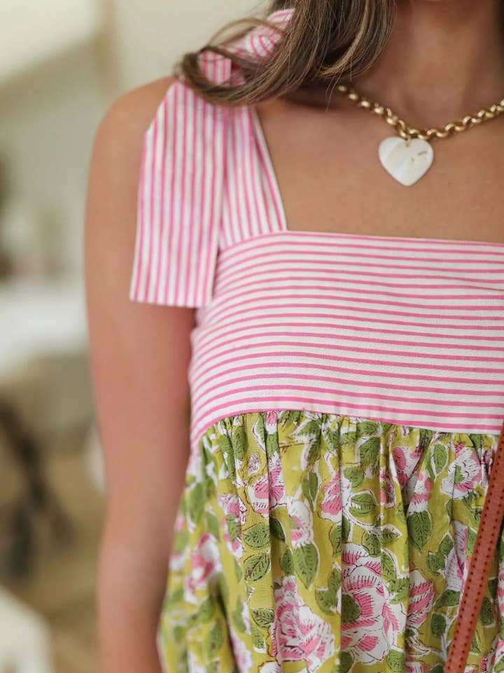 Floral Tie Strap Babydoll Top