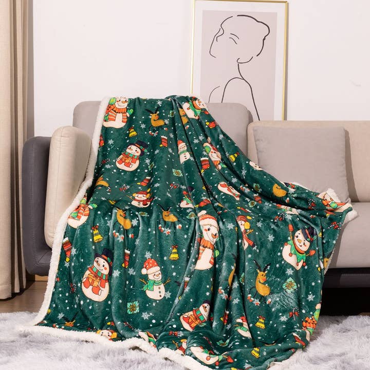 Christmas Fluffy Fleece Sofa Throw Blanket