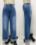 Basic High Rise Straight Cuff Jeans