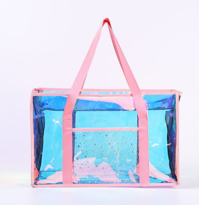 Pvc Waterproof Shoulder Bag Laser Clear Beach Tote Bag