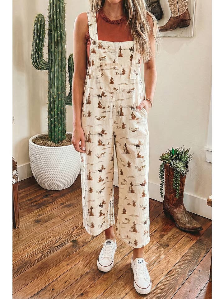 Ldc Western Button Adjustable Straps Loose Overall Jumpsuit
