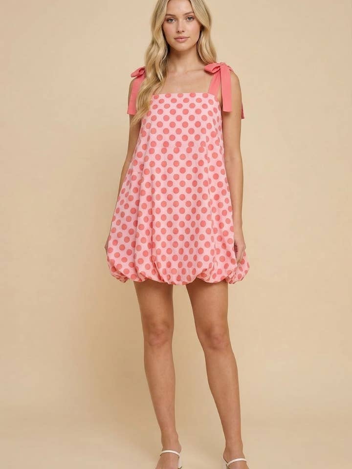 A-Line Polka-Dot Sleeveless Mini Dress