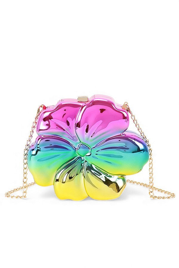 Iconic Flower Acrylic Box Cltuch Swing Bag