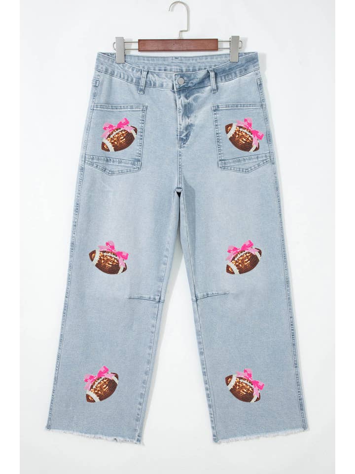 Ldc Game Day High Waist Ankle-Length Patchwork Jeans