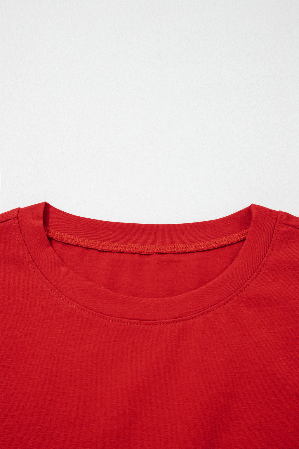 Fiery Red Varsity Striped Short Sleeve Crew Neck T Shirt
