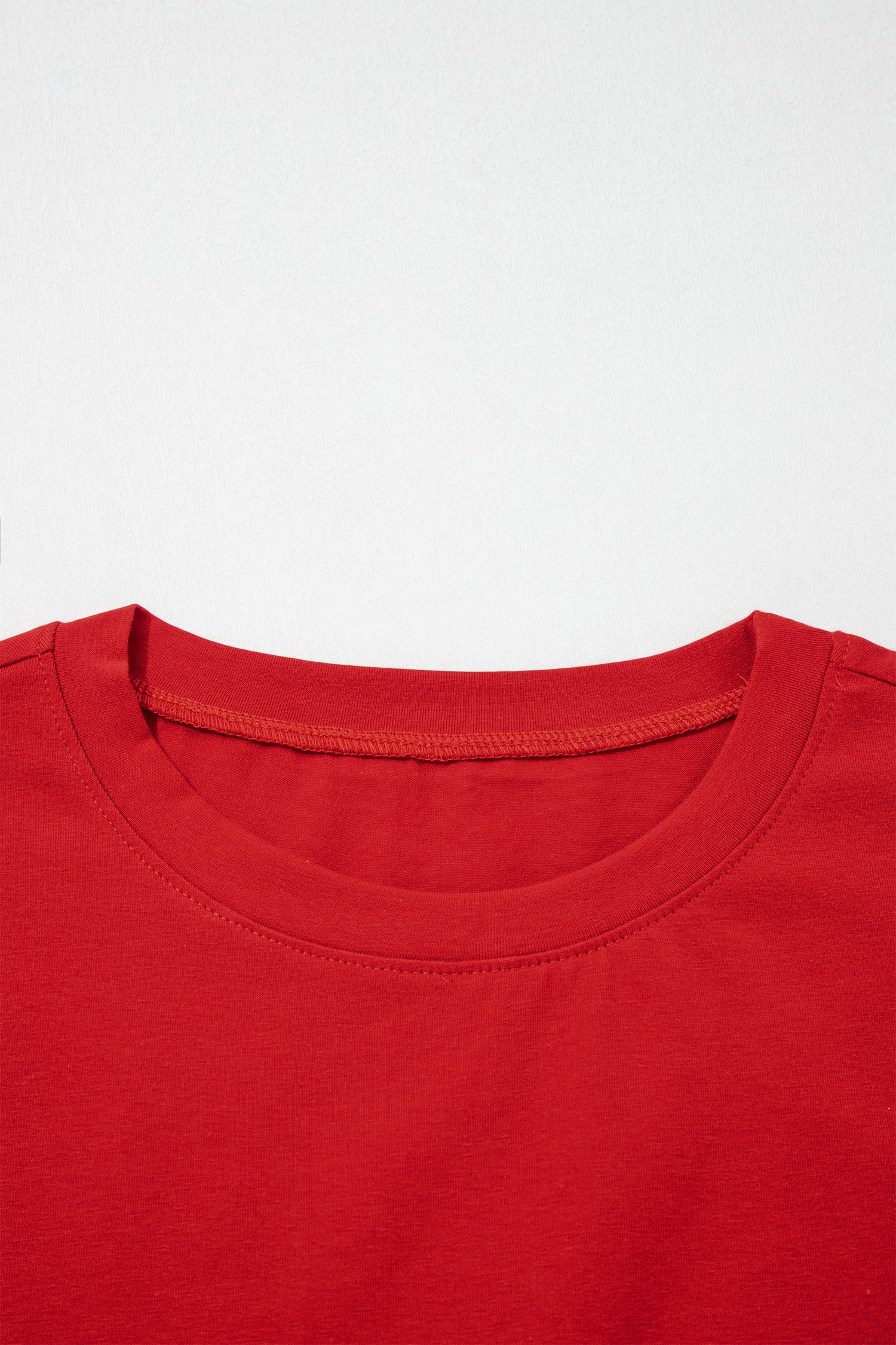Fiery Red Varsity Striped Short Sleeve Crew Neck T Shirt