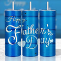1pc 20oz Insulated Stainless Steel Tumbler with Lid Happy Father's Day Blue Heart Pattern Durable Leakproof Lid for Home Travel Outdoor Use Local Warehouse Gifts for Dad Father's Day