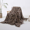 Leopard Fluffy Faux Fur Shaggy Soft Sofa Throw Blanket