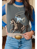 Ldc Western Rider Graphic Sweater Knit Vest