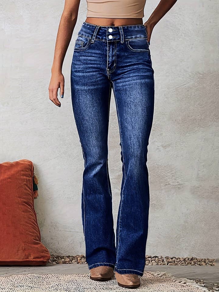 Vintage Stretch Washed Street Bootcut Jeans