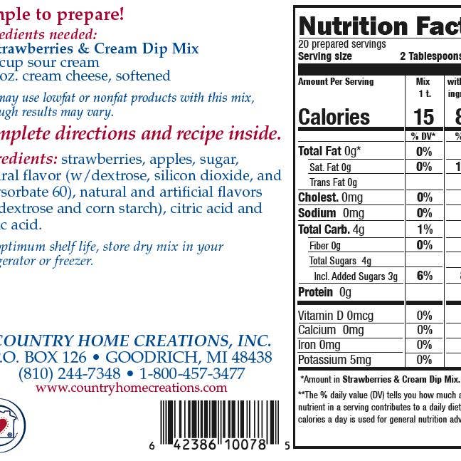 Strawberries & Cream Dip Mix