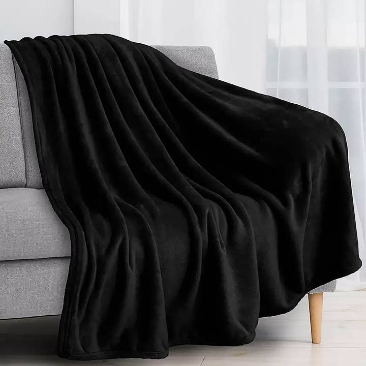 50"x60" Black Soft Warm Cozy Bed Throw Blanket