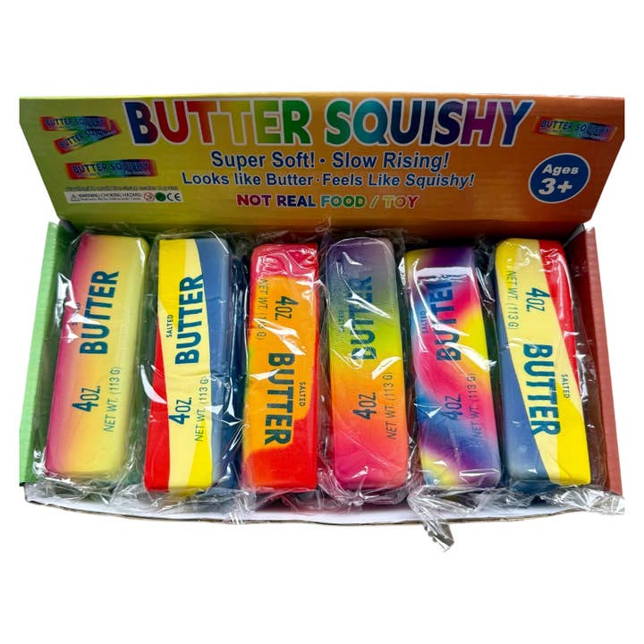 Realistic Rainbow Colorful Butter Stick Squishy Slow Rising Stress Relief Sensory Fidget Toy