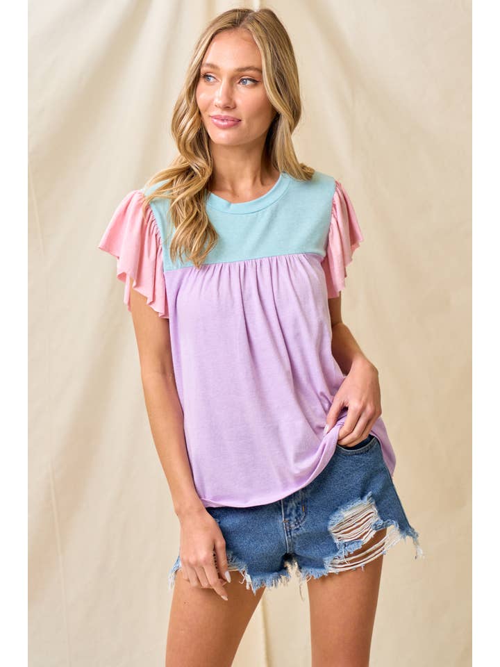 LMT4010-Better Believe Color Block Top