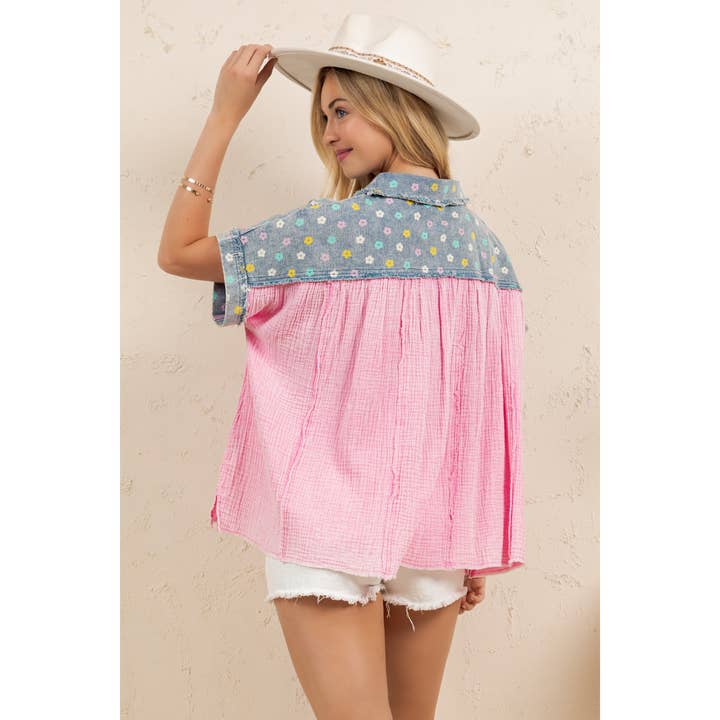 Petal Patch Babydoll Top (ST8375)