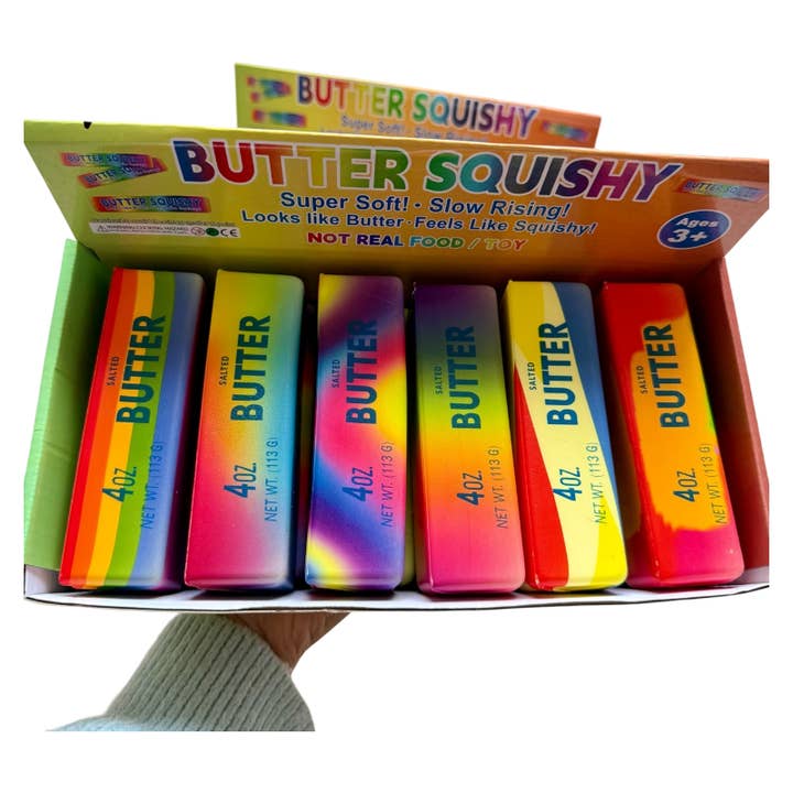 Realistic Rainbow Colorful Butter Stick Squishy Slow Rising Stress Relief Sensory Fidget Toy