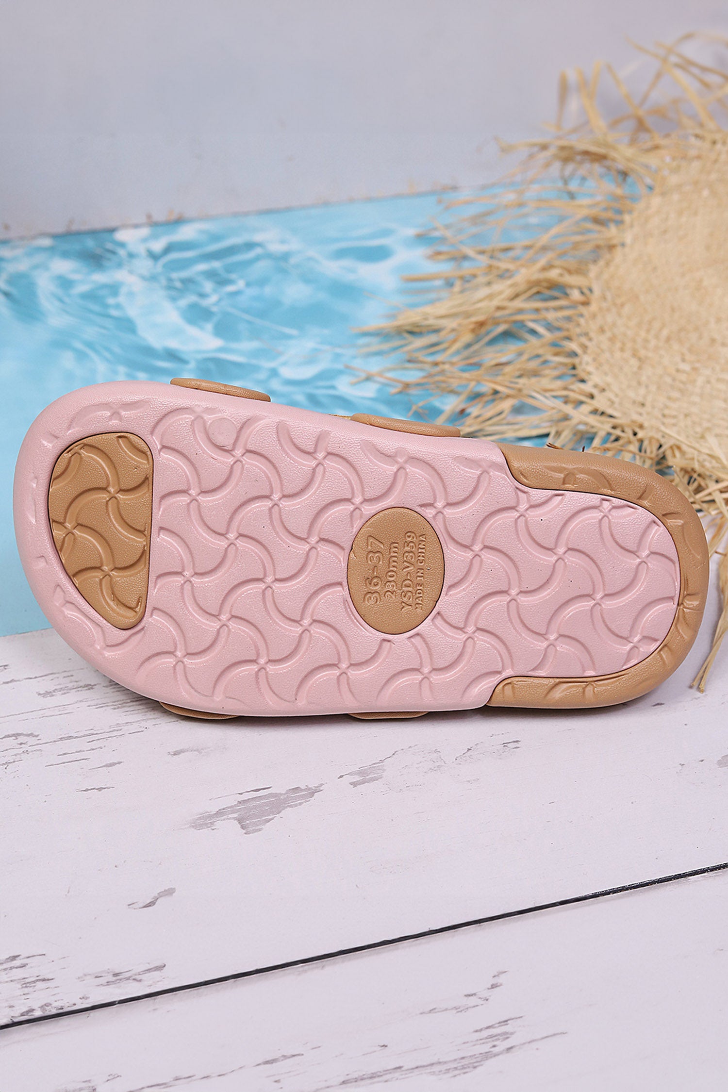 Pink Buckle Straps Detail Comfy EVA Slippers