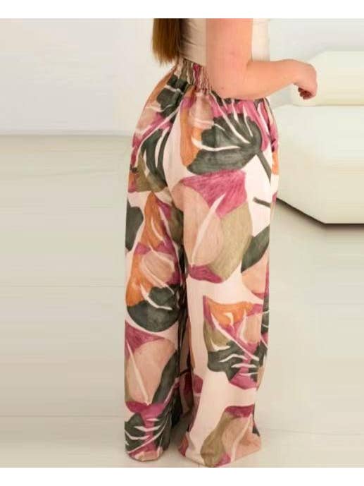 Color Block Striped Wide-Leg Pants