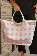 Ldc Polka Dot Durable Waterproof Pvc Tote Bag
