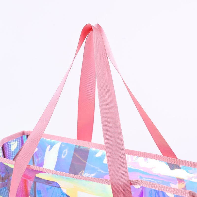 Pvc Waterproof Shoulder Bag Laser Clear Beach Tote Bag