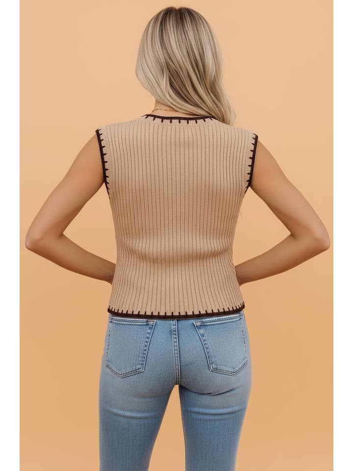PRETTY BASH Western Horseshoe Ribbed Knit Sweater Top