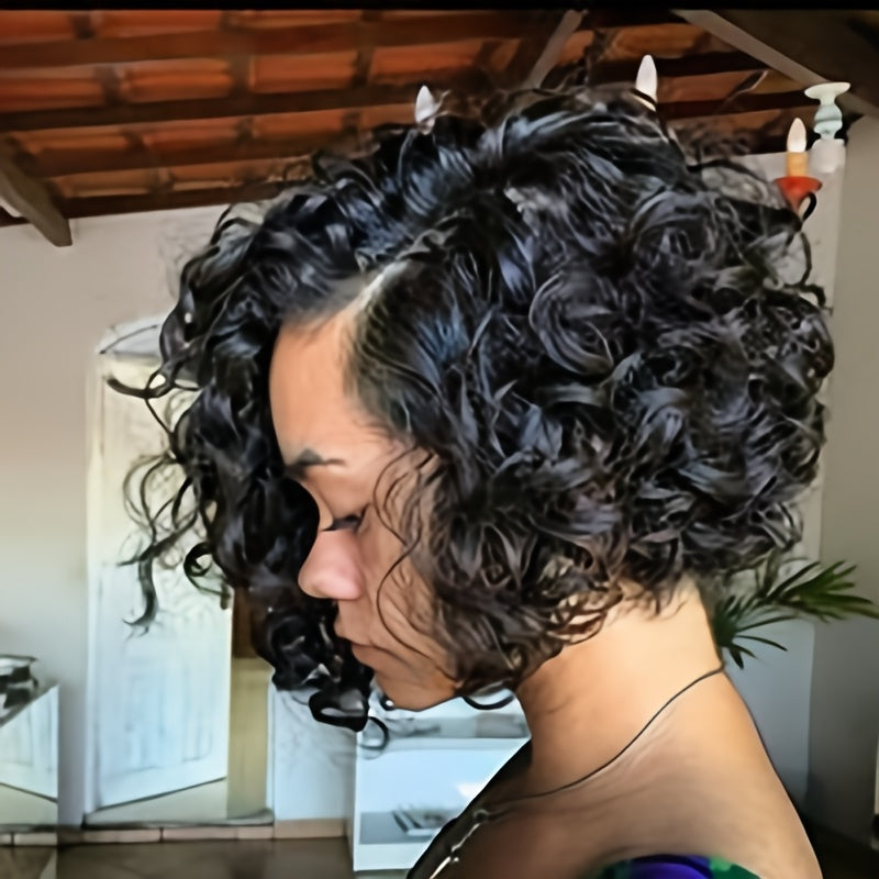 Natural Looking Burgundy to Wine Red Ombre Curly Bob Wig