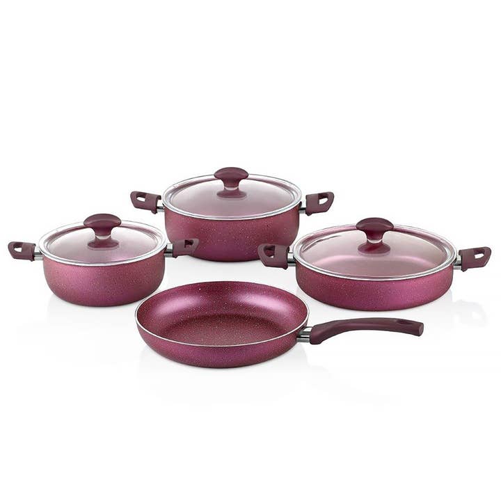 Fred 7-Piece Granite Non-Stick Cookware Set in Fuchsia