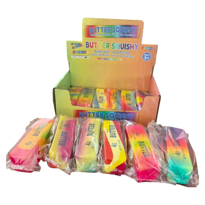 Realistic Rainbow Colorful Butter Stick Squishy Slow Rising Stress Relief Sensory Fidget Toy