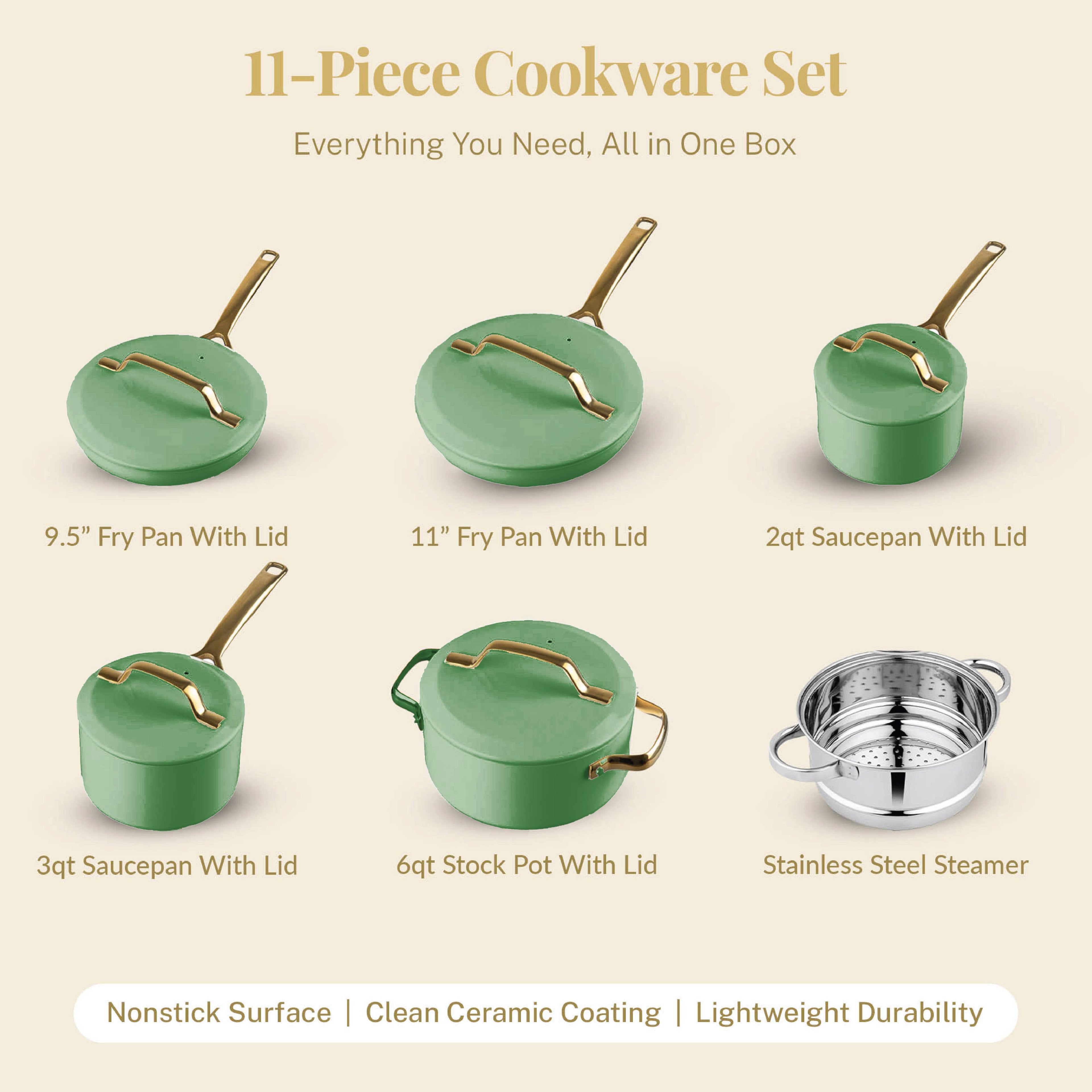 Gotham Steel Modern Collection 11 Piece in Sage