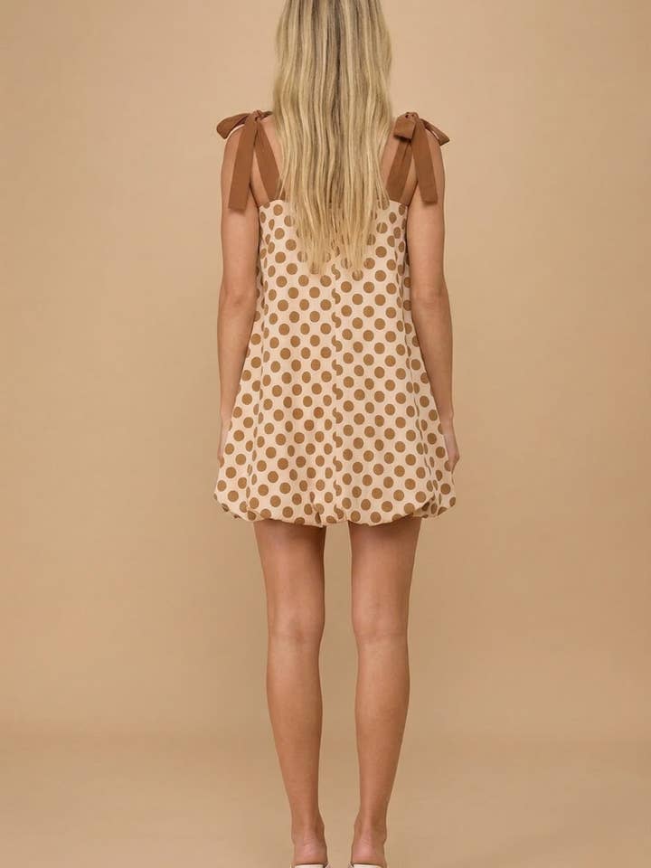 A-Line Polka-Dot Sleeveless Mini Dress