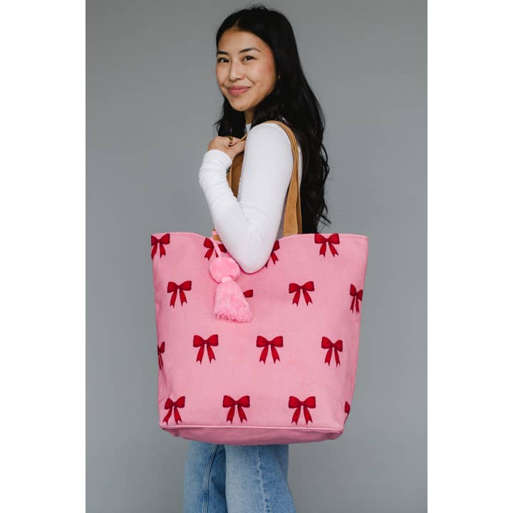Pink & Red Bow Tote