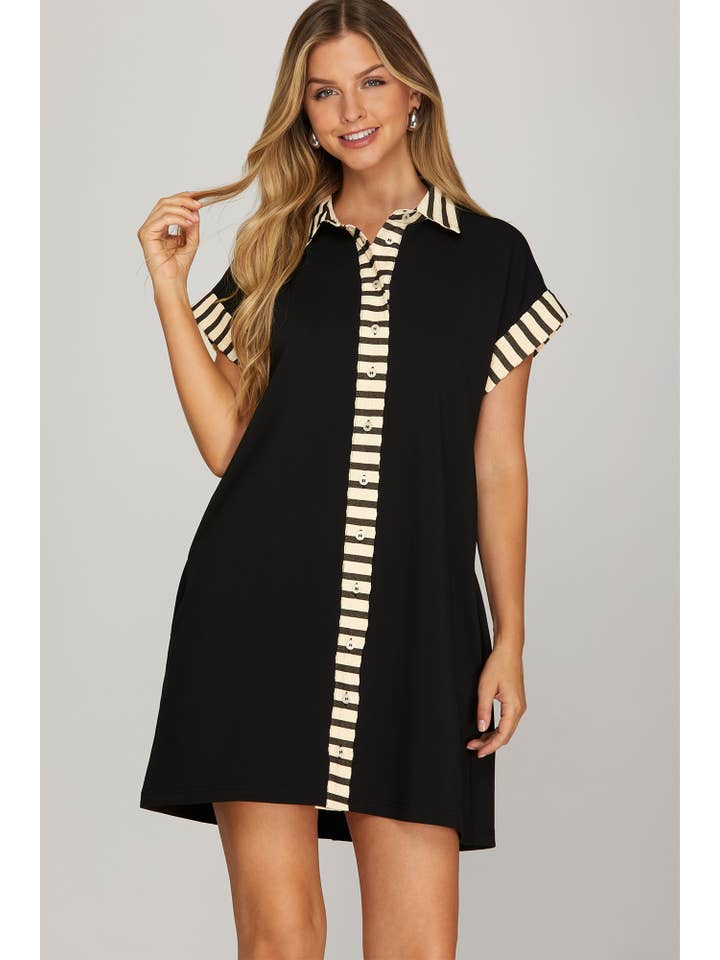 Knit Shirt Mini Dress