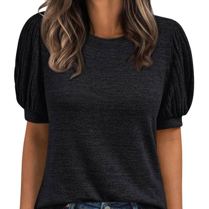 Solid Color Crew Neck Color Block Short Sleeve T-Shirt