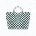 Waterproof Glossy Checkered Tote Bags (4pc Min.)