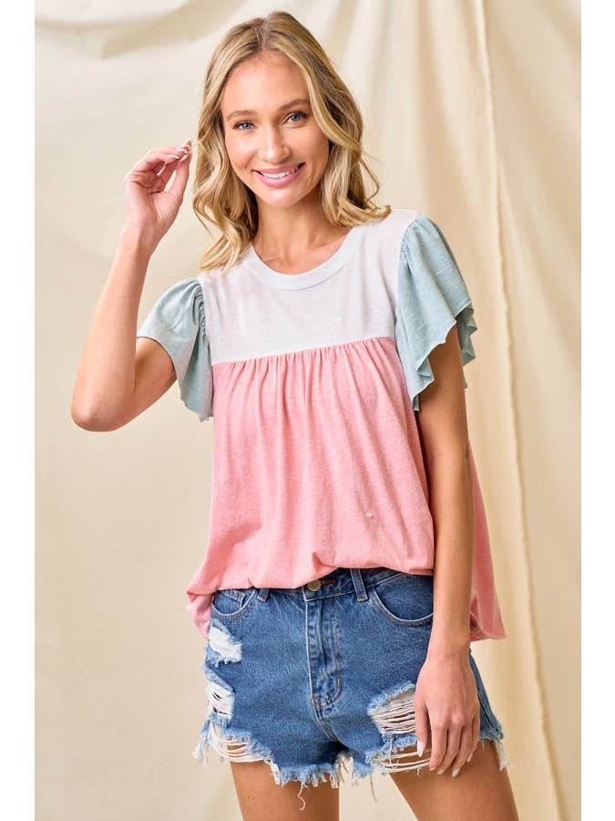 LMT4010-Better Believe Color Block Top