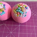 New! Candy Shop Round Bath Bombs- Berry Waffle Cone Scented