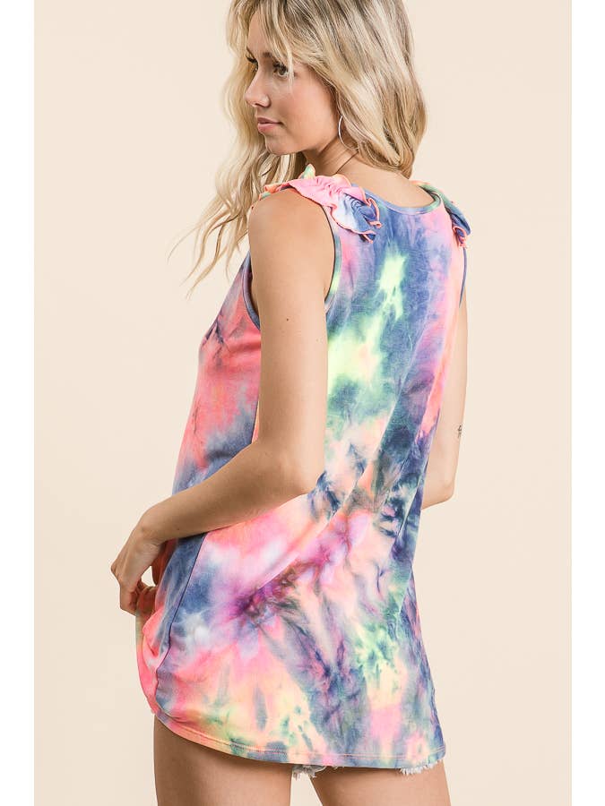 LMT1714-Ruffled Up To Dye Top