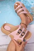 Pink Buckle Straps Detail Comfy EVA Slippers
