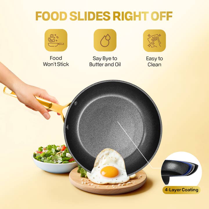 20-Pieces Hard Anodized Aluminum Armor Max Gold Cookware Set