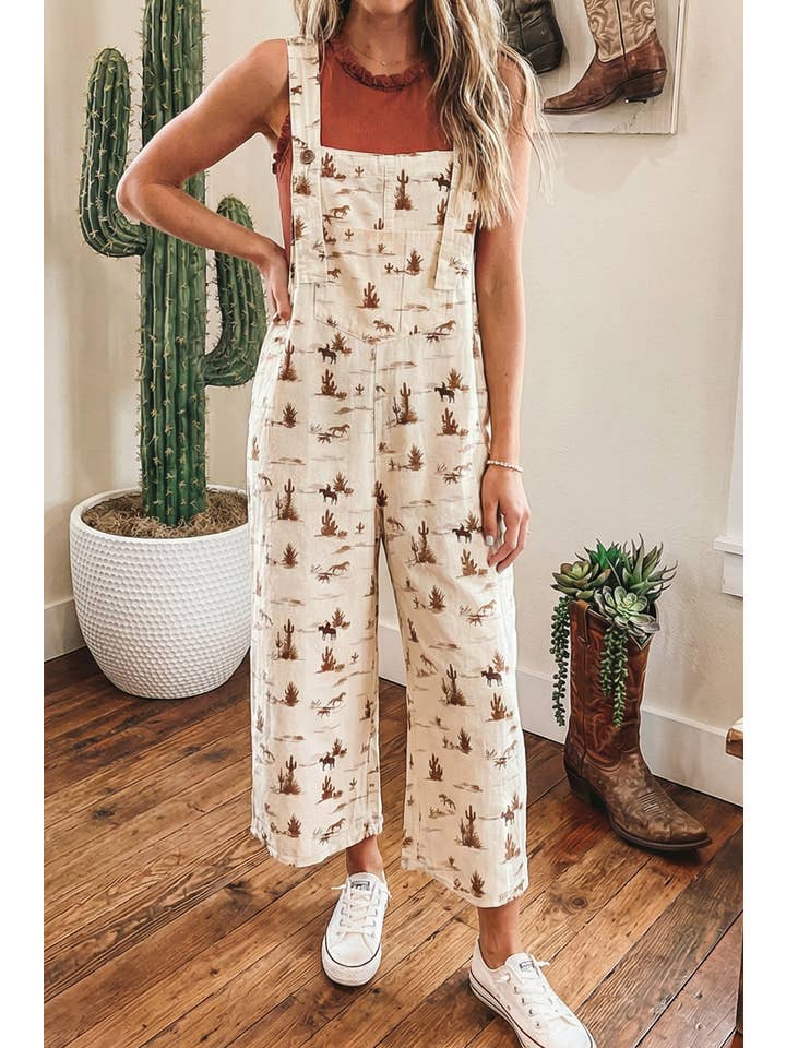 Ldc Western Button Adjustable Straps Loose Overall Jumpsuit