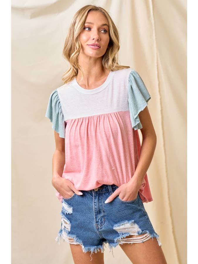 LMT4010-Better Believe Color Block Top