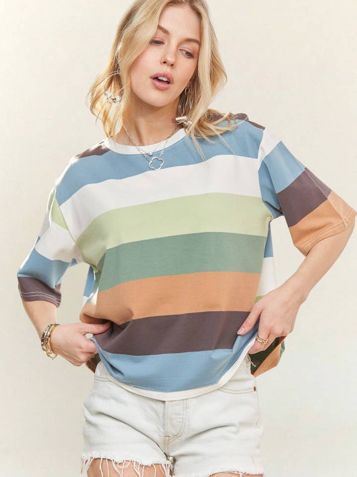 Multi Color Stripe Top - CET2608