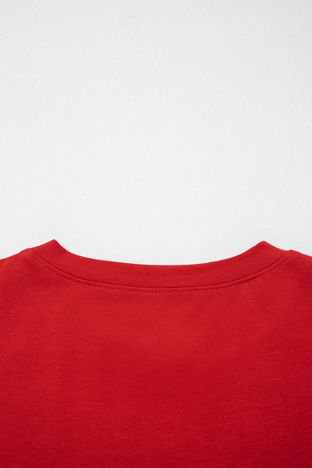 Fiery Red Varsity Striped Short Sleeve Crew Neck T Shirt